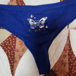 Brand New!! Victoria's Secret Cute Butterfly High-Leg Scoop Cotton Thong XL